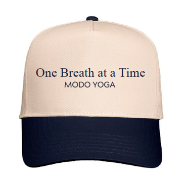 One Breath at a Time Five-Panel Cap — ivory/Navy  [Pre-Order | MOQ: 8 Units Per Design]