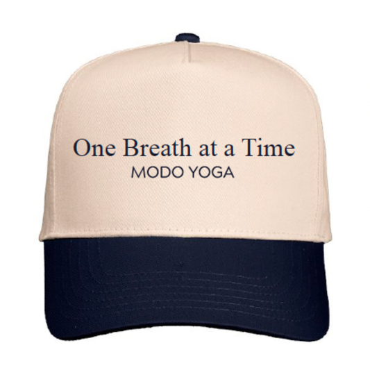 One Breath at a Time Five-Panel Cap — ivory/Navy  [Pre-Order | MOQ: 8 Units Per Design]