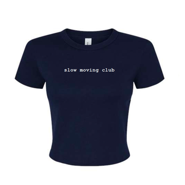 Slow Moving Club Micro Rib Baby Tee — Navy [Pre-Order | MOQ: 8 Units Per Design]