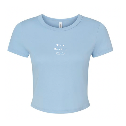 Slow Moving Club Micro Rib Baby Tee — Baby Blue  [Pre-Order | MOQ: 8 Units Per Design]