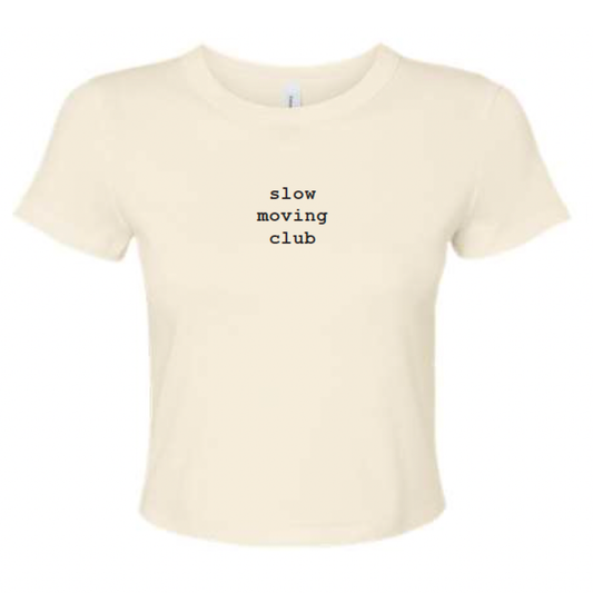 Slow Moving Club Micro Rib Baby Tee — Ivory [Pre-Order | MOQ: 8 Units Per Design]