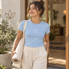 Slow Moving Club Micro Rib Baby Tee — Baby Blue  [Pre-Order | MOQ: 8 Units Per Design]