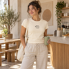Slow Moving Club Micro Rib Baby Tee — Ivory [Pre-Order | MOQ: 8 Units Per Design]